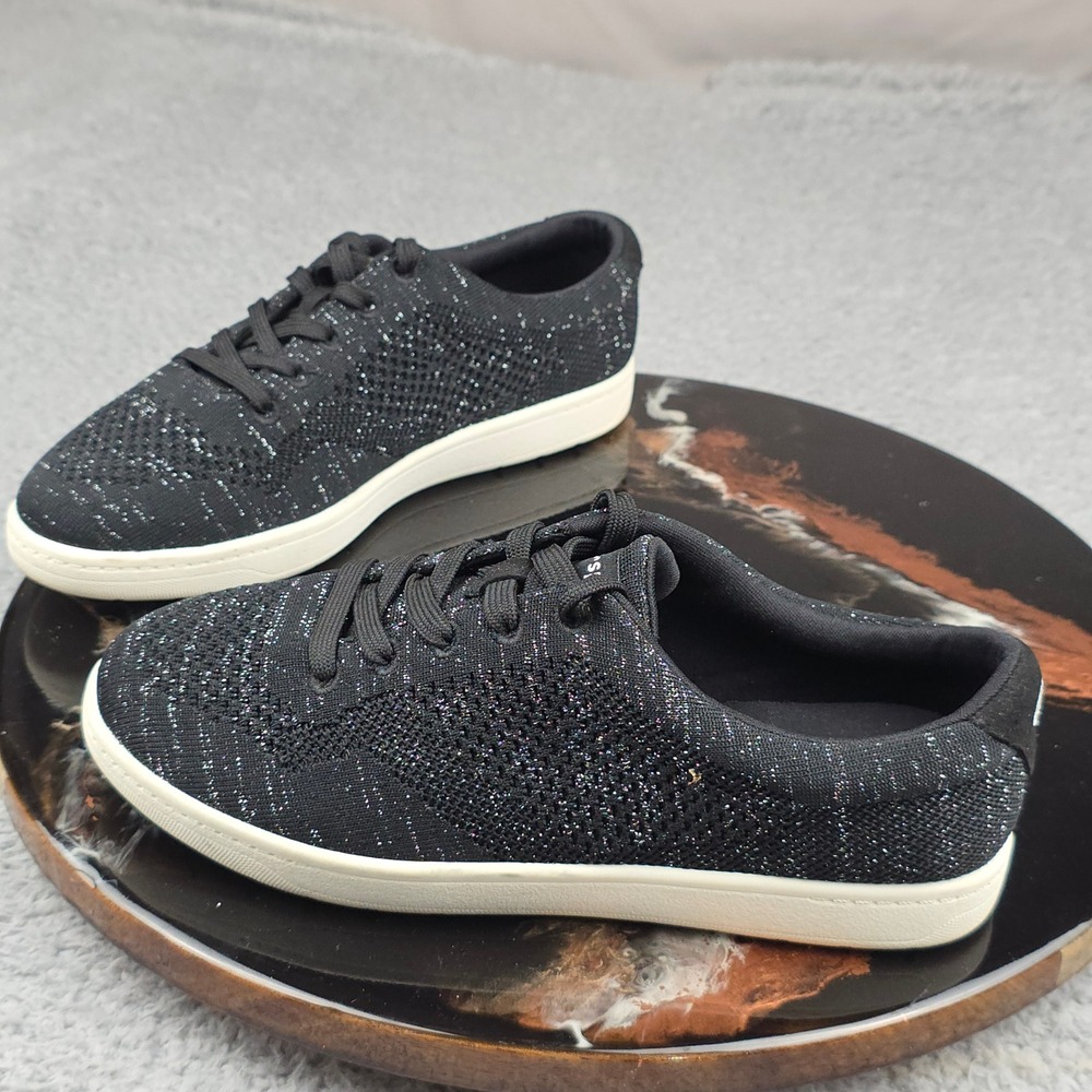 Easy Spirit Women's Semaitez Black Knit Sneakers Lace Up Casual Comfort Shoes‎